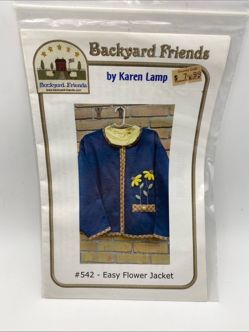 Backyard Friends Kids' Blue Easy Flower Jacket by Karen Lamp pattern